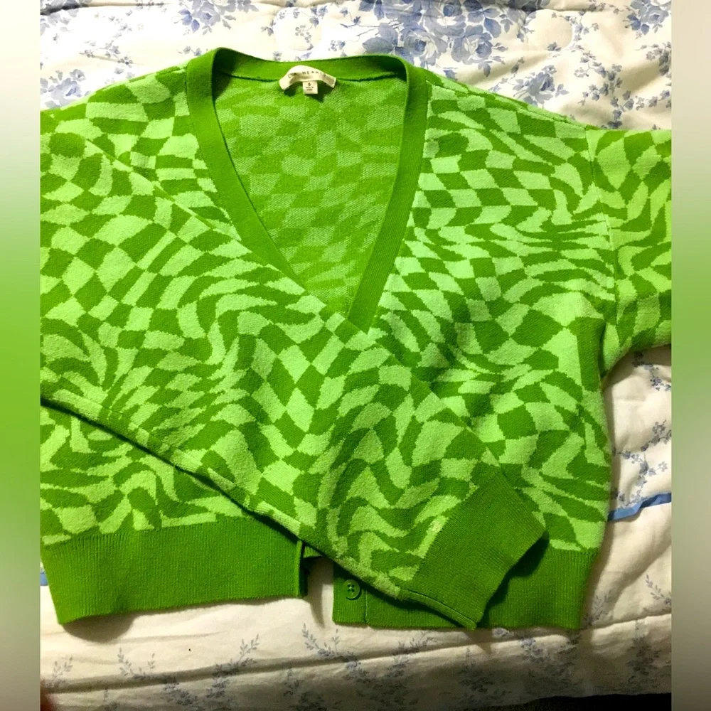 LA Hearts Soft Stretchy Cropped Psychadelic Sweater - Picture 1 of 3